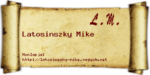 Latosinszky Mike névjegykártya